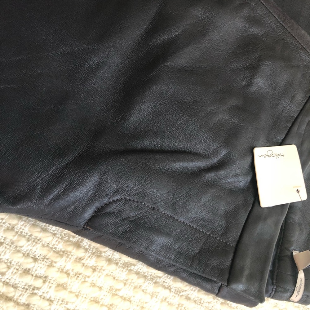 100% Leather pants, navy blue